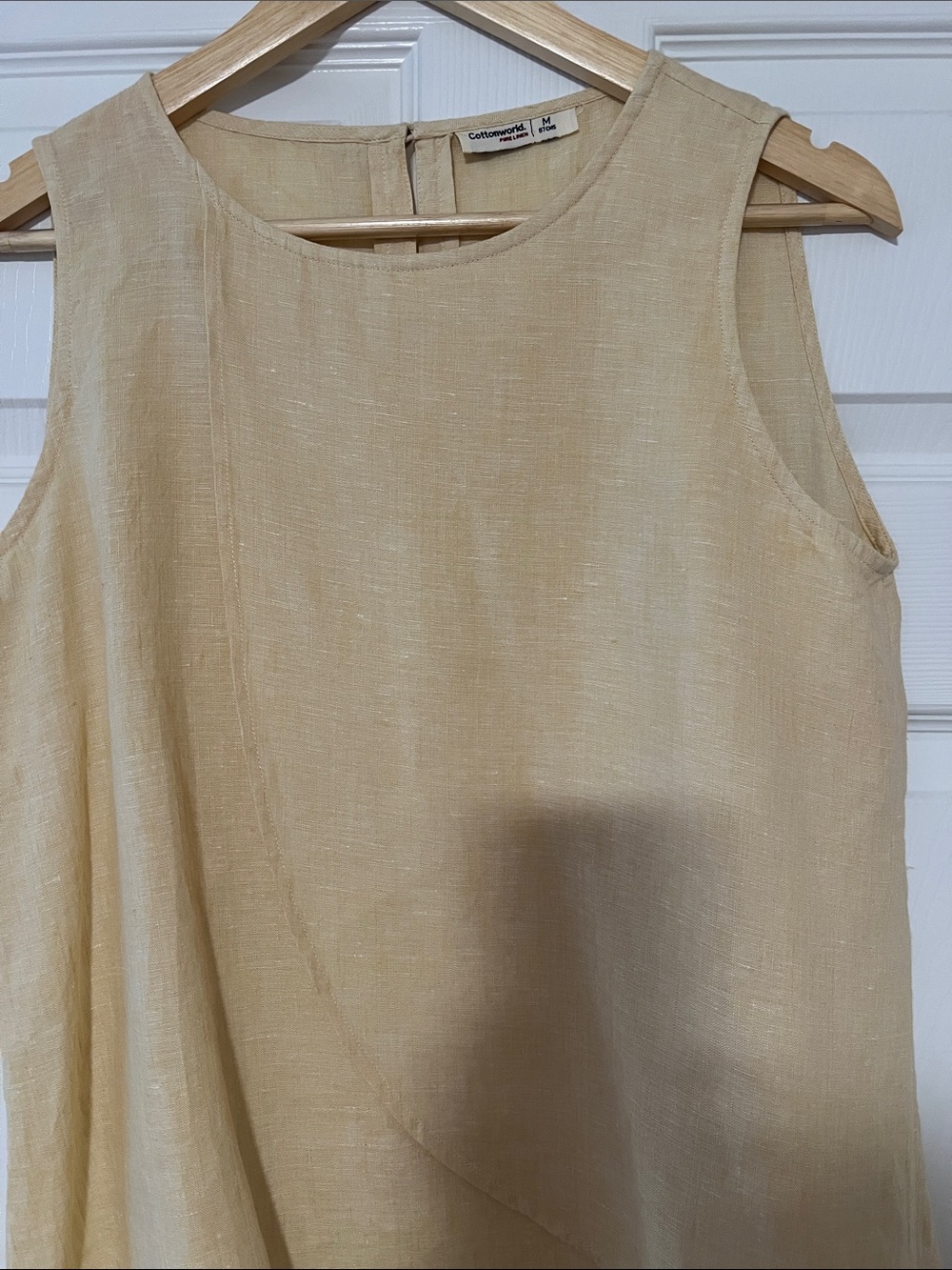 Sleeveless Yellow Linen Top - Picture 3 of 3